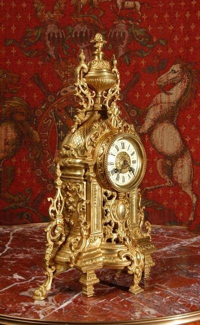 fig 2. Stunning Gilt Brass Boudoir Clock ~ French - Circa 1880.